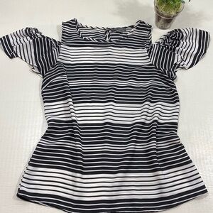 Suzy Shier striped cold shoulder top​​​​​​​​​​​​​​​​